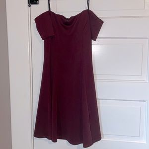 Off the should maroon dress